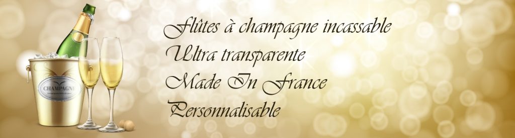 Superbe flute à champagne made in france, incassable et personnalisable