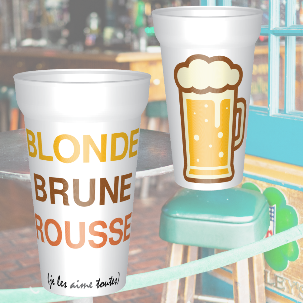 GOBELET BLONDE BRUNE ROUSSE