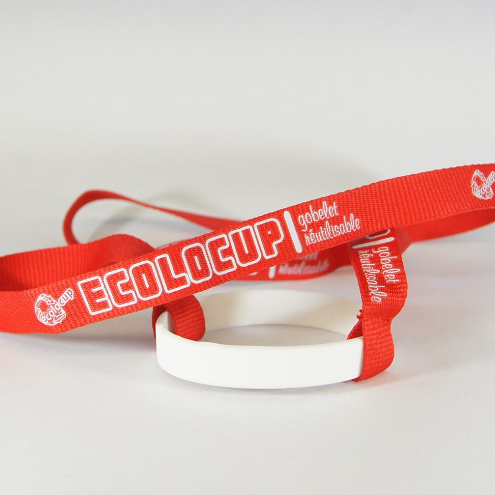 Tour de cou porte gobelet Rouge et blanc