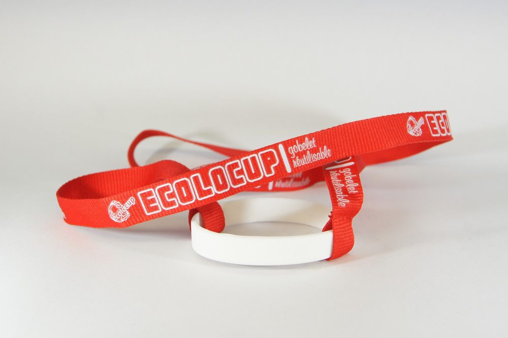 Tour de cou porte gobelet Rouge et blanc