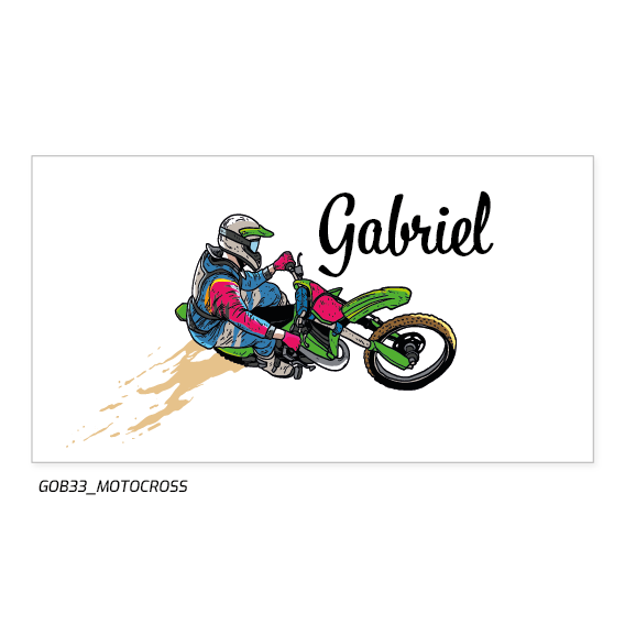 Visuel pour gobelet réutilisable motocross personnalisé avec prénom
