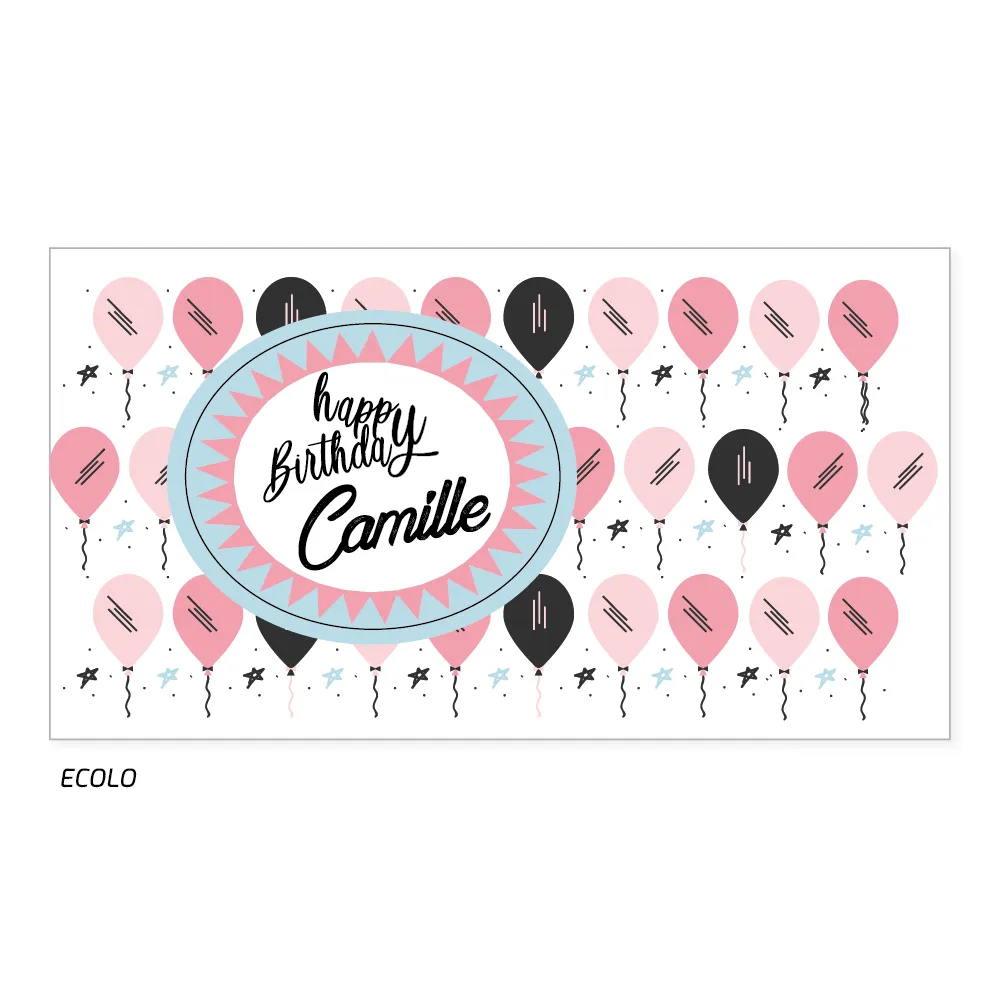Gobelet d'anniversaire avec motifs de ballons, personnalisable avec prénom