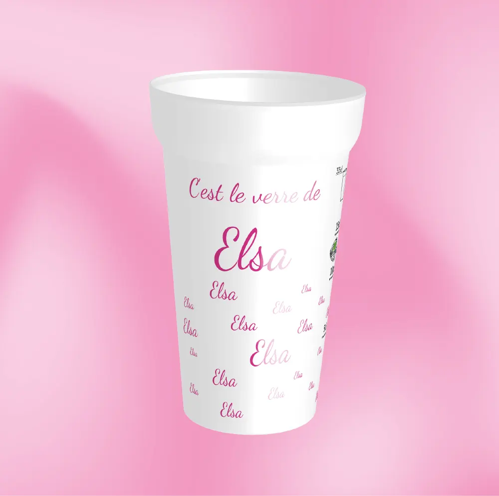 GOBELET PRENOM "C'EST LE VERRE DE" ROSE