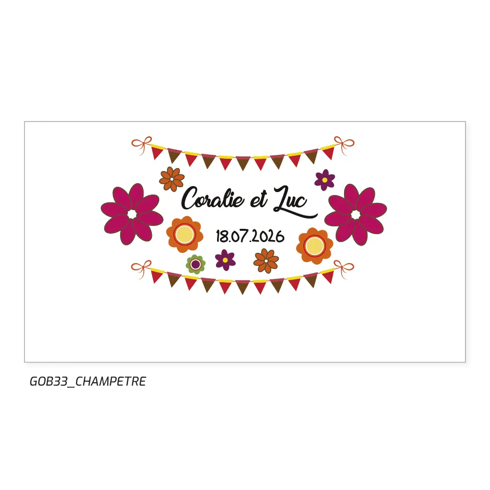 Gobelet souvenir mariage champêtre Coralie et Luc 18.07.2026