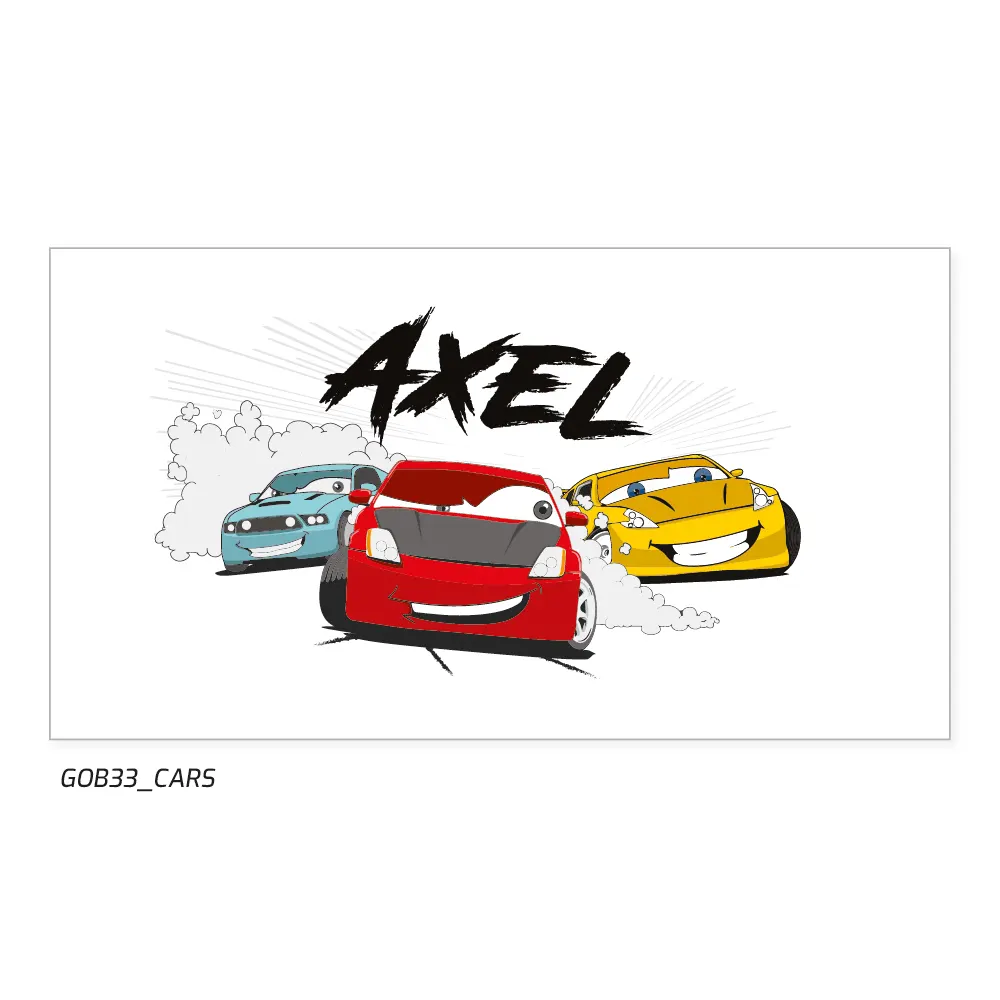 Trés beau gobelet réutilisable décoré avec le thème des voiture de dessins animés.