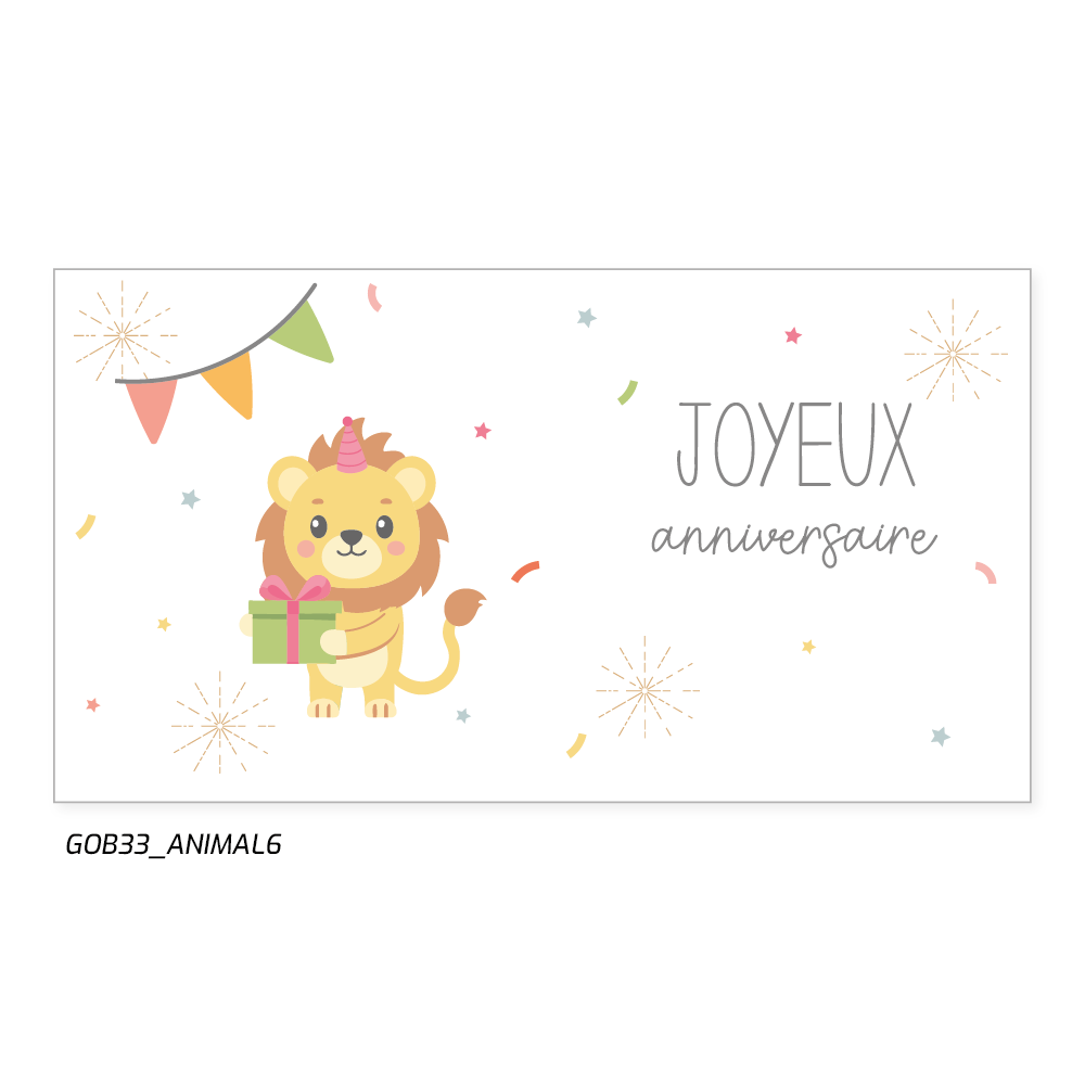 un décor coloré pour souhaité un joyeux anniversaire avec le lionceau.