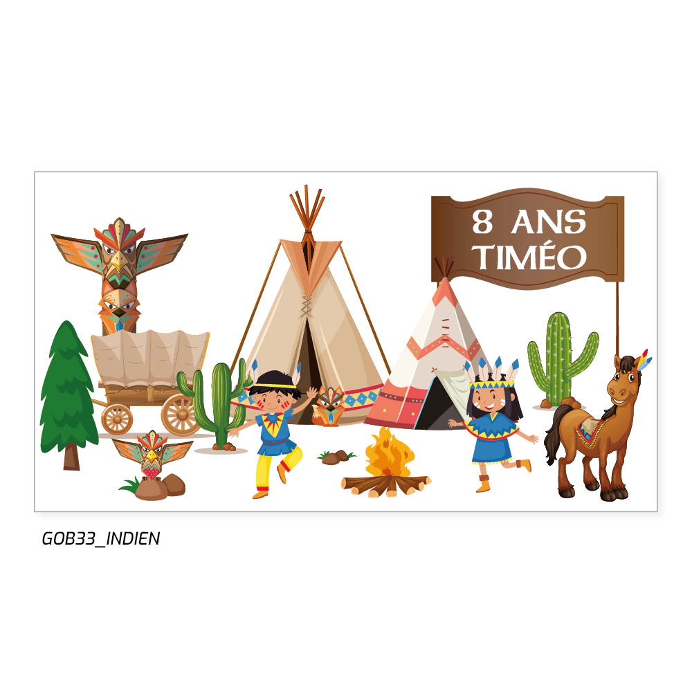 Un totem, un tipi, un cactus un cheval, un feu de camp pas de doute cette année le thème de ton anniversaire c'est indien.