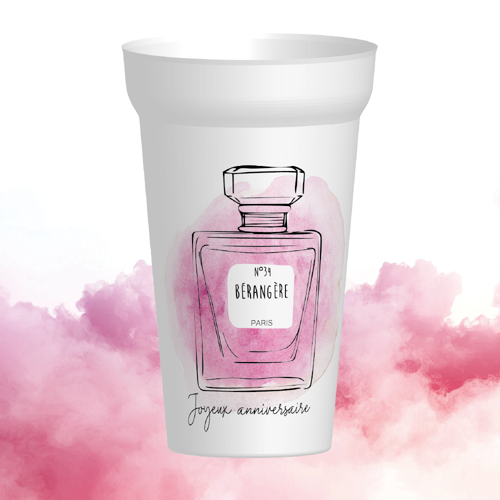 Le design aquarelle, sublimé par le flacon de parfum, apportera une touche d'élégance à votre décoration.